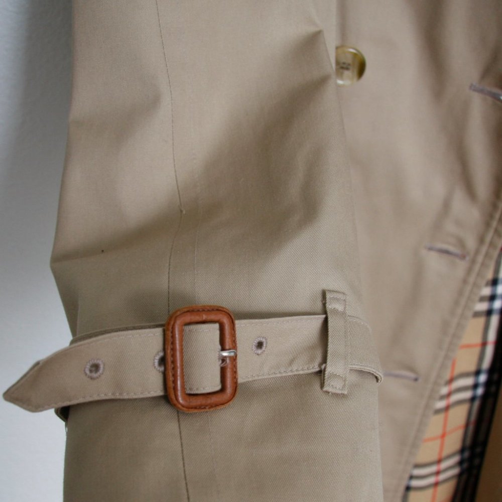 Burberry Vintage Double Breasted Trench Coat Nova Check Lining 54 Short Men's - Picture 8 of 14